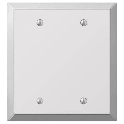 Polished Chrome 2 Gang Blank Wall Plate 